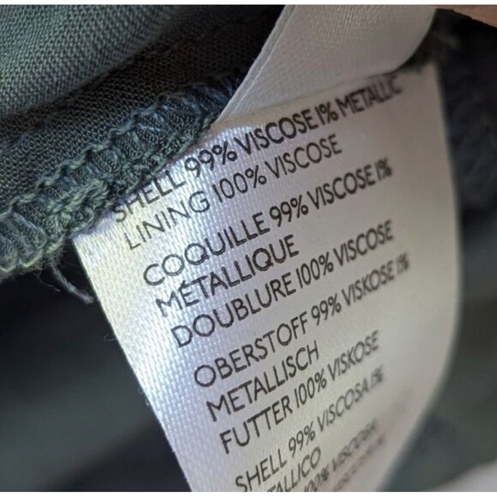 Anthropologie Stormy Blue‎ Tiered Maxi Dress Metallic Dot Napoli Size M - Picture 13 of 15